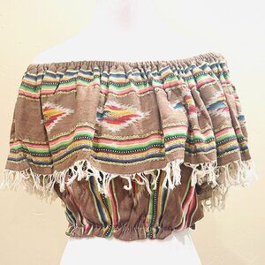 NWOT MISS JUNE PARIS SOUTHWESTERN FRINGE TOP MEDIUM